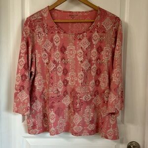COLDWATER CREEK 3/4 SLEEVE TOP SZ PXL